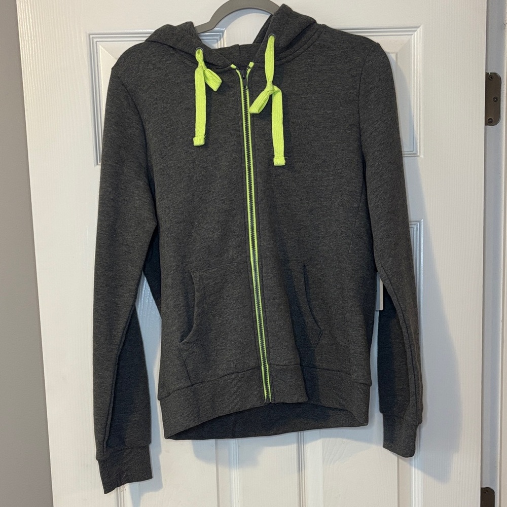 Gray Hoodie with Neon Accents